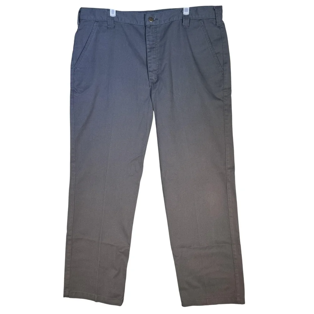 Carhartt Pants Mens 40x32 Gray Blended Twill Work B290 DKG Durable Straight Leg